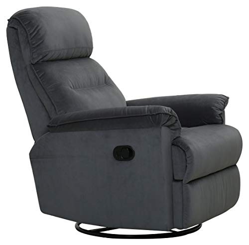 Photo 3 of Amazon Brand Ravenna Home Pull Recliner with 360-Degree Swivel Glider, Living Room Chair, 32"W, Slate Blue
