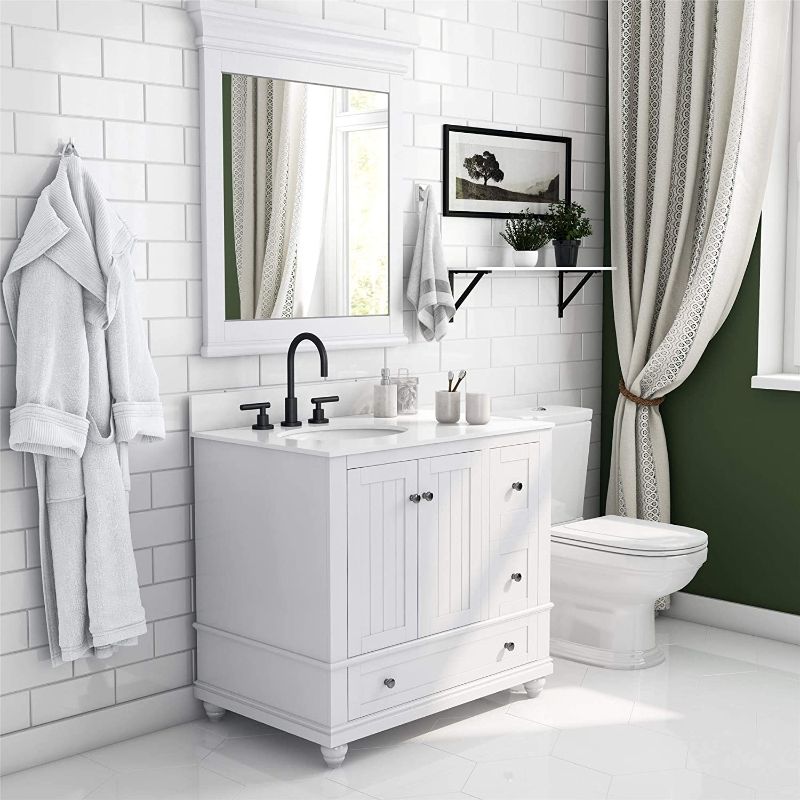 Photo 1 of Dorel Living Monteray Beach 36 Inch, White Bathroom Vanity, 36"
