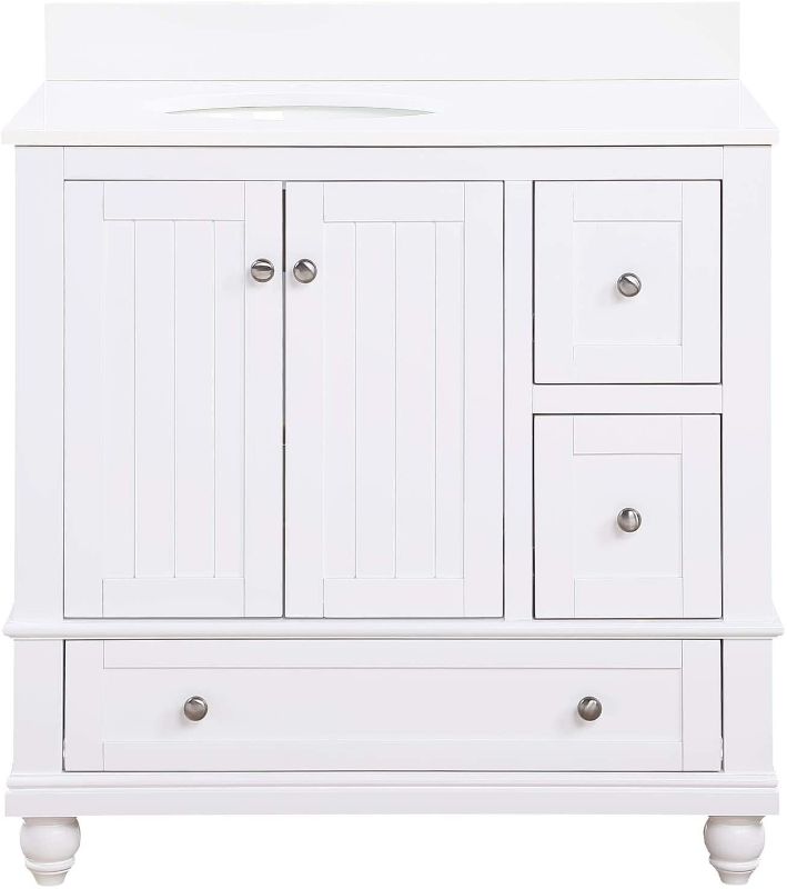 Photo 11 of Dorel Living Monteray Beach 36 Inch, White Bathroom Vanity, 36"
