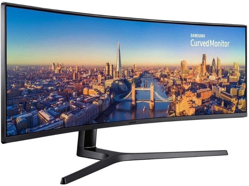 Photo 1 of SAMSUNG CJ890 Series 49-Inch Ultrawide QHD (3840x1080) Computer Monitor, 144Hz, Curved, HDMI, USB-C, Height Adjustable Stand
