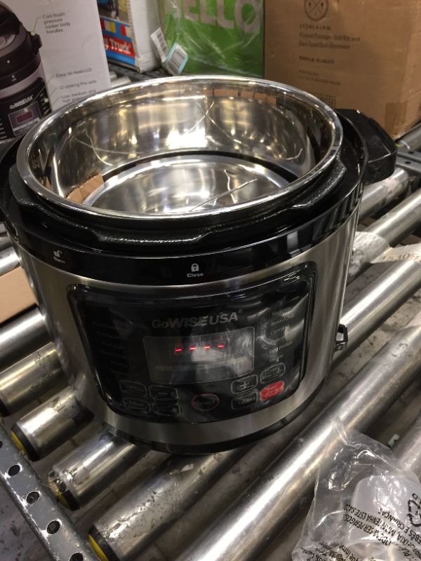 Photo 1 of GoWISE USA 8 qt. Stainless Steel Electric Pressure Cooker with Stainless Steel Pot