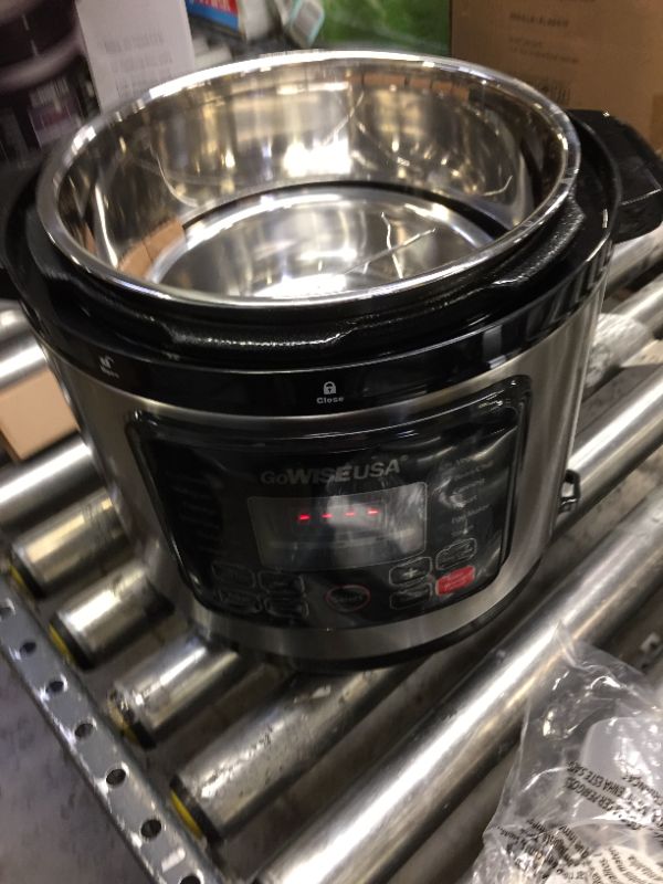 Photo 1 of GoWISE USA 8 qt. Stainless Steel Electric Pressure Cooker with Stainless Steel Pot
