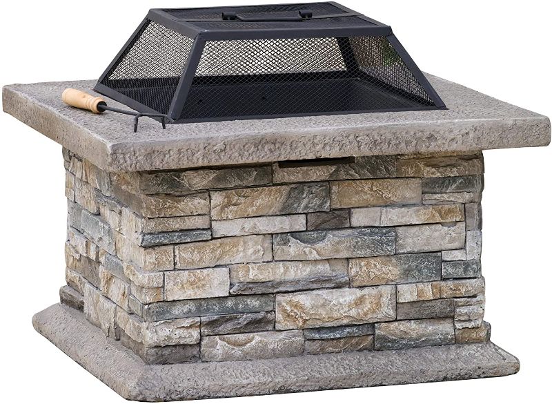 Photo 1 of Christopher Knight Home Crestline Outdoor Fire Pit, Natural Stone
