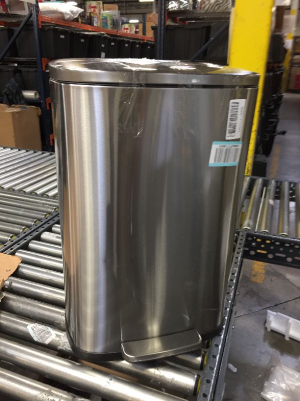 Photo 1 of 26 INCH TALL STAINLESS STEEL TRASHCAN WITH FOOT LEVER