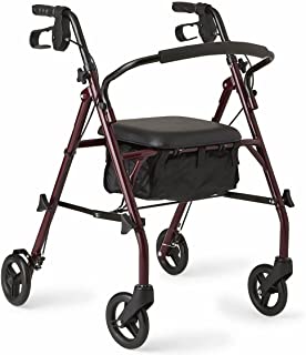 Photo 1 of Medline Steel Rollator Walker Burgundy 350 lbs Capacity