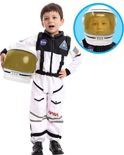 Photo 1 of Astronaut NASA Pilot Costume with Movable Visor Helmet for Kids
Size: 3T