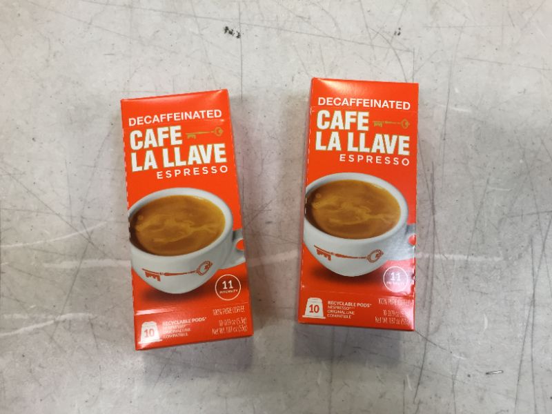 Photo 1 of Café La Llave Decaf Espresso Capsules, Intensity 11 (20 Count) Compatible with Nespresso OriginalLine Machines