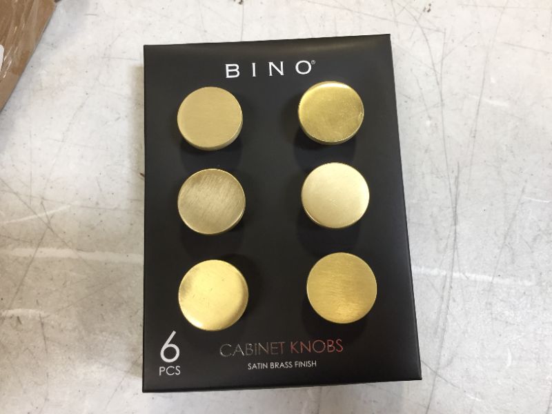 Photo 1 of BINO 6-Pack Cabinet Knobs - 1.22" Diameter (31mm), Brass - Dresser Knobs for Dresser Drawer Knobs and Pulls Knobs and Pulls Handles
