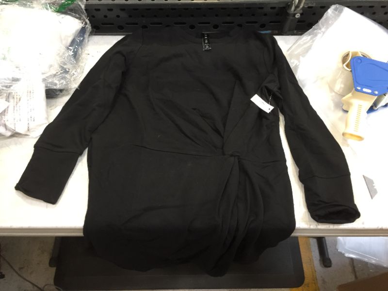 Photo 2 of Amazon Brand - Core 10 Women's (XS-3X) Soft Cotton Modal Fleece Twist Long Sleeve Sweatshirt Travel Dress (L)