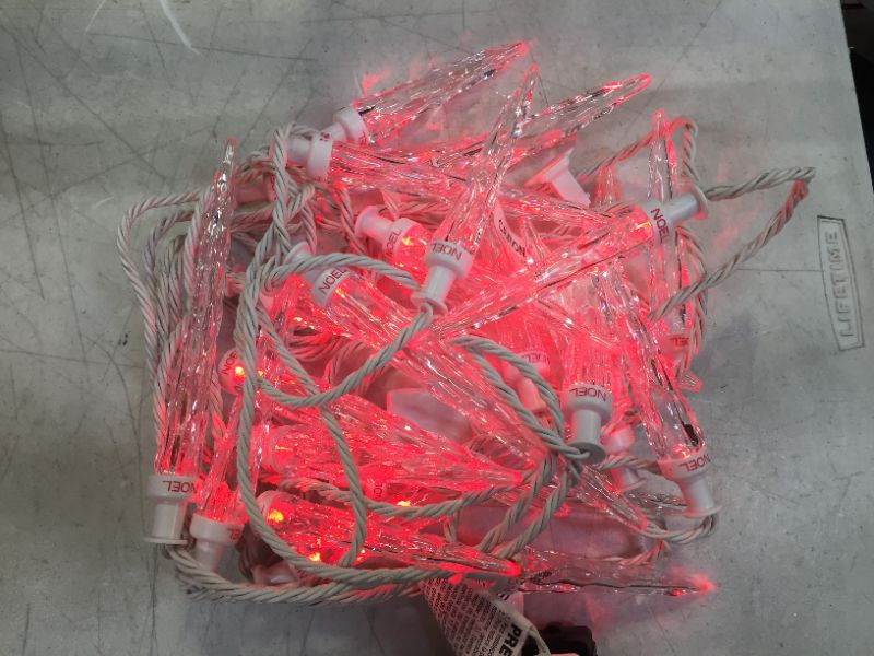 Photo 1 of 23 ft. ColorMotion 24-Light Multi Color Deluxe Christmas Icicle LED String Light
