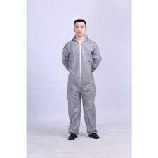 Photo 1 of Men's X/L-Large Grey SMS Breathable Hooded Coveralls
