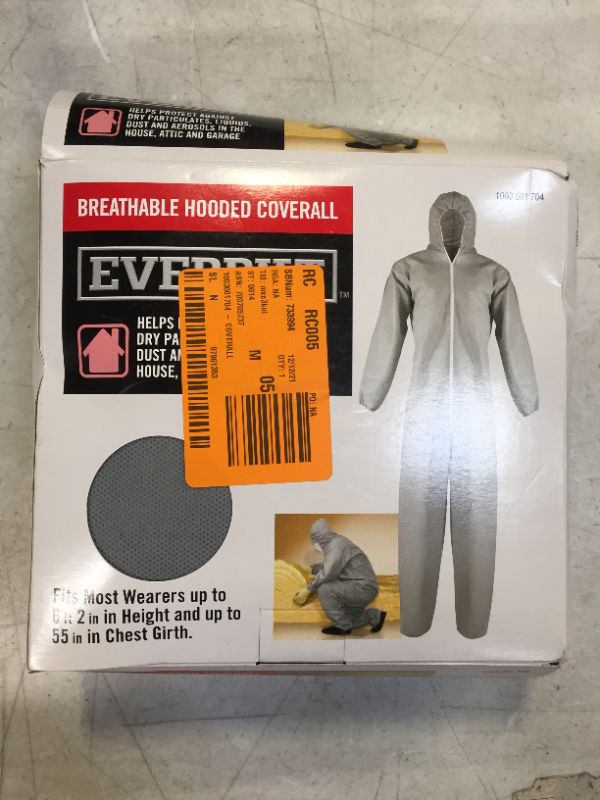 Photo 1 of Men's X/L-Large Grey SMS Breathable Hooded Coveralls
