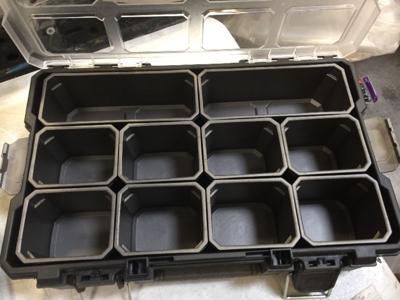 Photo 3 of 10-Compartment Interlocking Small Parts Organizer in Black