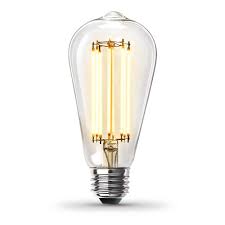 Photo 1 of 60-Watt Equivalent ST19 Dimmable Straight Filament Clear Glass Vintage Edison LED Light Bulb, Soft White 3pk
