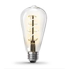 Photo 1 of 60-Watt Equivalent ST19 Dimmable Spiral Filament Clear Glass E26 Vintage Edison LED Light Bulb, Soft White
