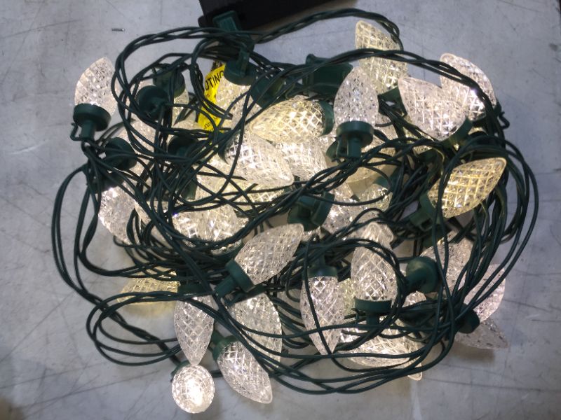 Photo 1 of 50-Light Faceted LED C9 Super Bright Constant on White Lights
