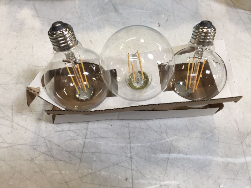 Photo 2 of 60-Watt Equivalent G25 Globe Dimmable ENERGY STAR Clear Glass Filament LED Vintage Edison Light Bulb Soft White (3-Pack)
