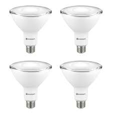 Photo 1 of 90-Watt Equivalent PAR38 Non-Dimmable Flood LED Light Bulb in Bright White (4-Pack)
