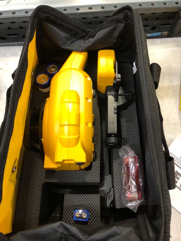 Photo 5 of 150 ft. Red Self-Leveling Rotary Laser Level with Detector & Clamp, Wall Mount, Remote, Bag, (2) D & (1) 9-Volt battery