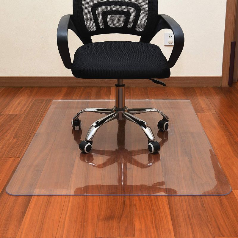 Photo 1 of Office Chair Mats Clear 4mm Thick 47" x 35" Desk Hard Wood Floor Chair Mats - Multi-Purpose Chair Mat for Carpeted Floor Low Pile Home & Office Use
