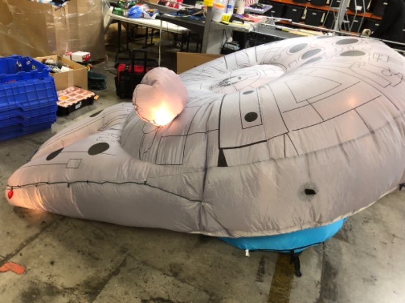 Photo 1 of 9 ft Pre-Lit LED Star Wars Airblown Millennium Falcon with Light Strings Christmas Inflatable
