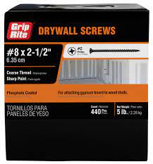 Photo 1 of #6 x 1-5/8 in. Philips Bugle-Head Coarse Thread Sharp Point Drywall Screws (5 lbs./Pack)
