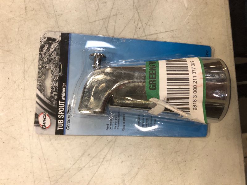 Photo 1 of 5 in. Bathroom Tub Spout with Front Diverter, Chrome
