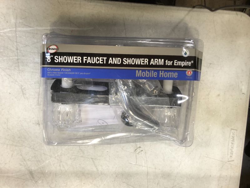 Photo 2 of 1-Spray 2-Handle 8 in. Mobile Home/RV Shower Faucet with Arm in Chrome (Valve Not Included)
