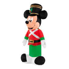 Photo 1 of 3.5 ft. Pre-Lit LED Disney Airblown Mickey as Toy Soldier Christmas Inflatable

