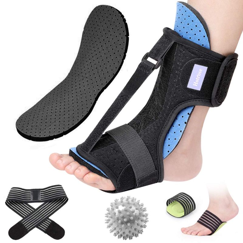 Photo 1 of Night Splint Foot Drop Orthotic Brace, Adjustable Elastic Dorsal Splint, Effective Relief from Plantar Fasciitis Pain, Heel, Arch Foot Pain,with Massage Ball (Blue)