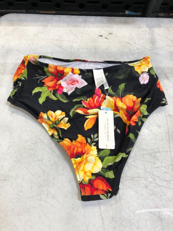 Photo 2 of CUPSHE Sweet Floral High Waisted Bikini Bottom-LARGE