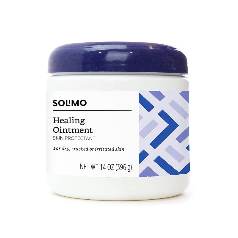 Photo 1 of Amazon Brand - Solimo Healing Ointment Skin Protectant for Dry and Cracked Skin, Fragrance Free, 14 Ounce