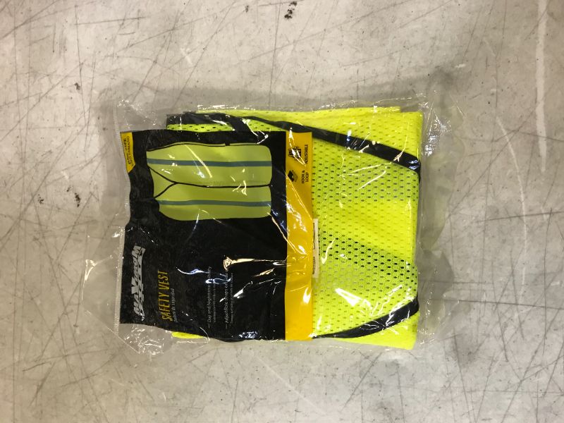 Photo 2 of MAXIMUM SAFETY 48 in. Hi-Vis Yellow Mesh Safety Vest
