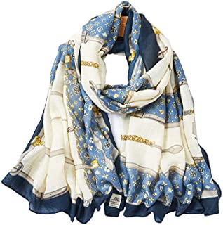 Photo 1 of Scarfs for Women Lightweight Print Floral Pattern Scarf Shawl Fashion Scarves Sunscreen Shawls Scarf Female Magnolia Flower Warm Scarf Sunscreen Cotton and Linen Shawl
