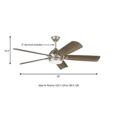 Photo 1 of Camrose 60'' Integrated LED Brushed Nickel Ceiling Fan w/ Light Kit & Remote HDC
