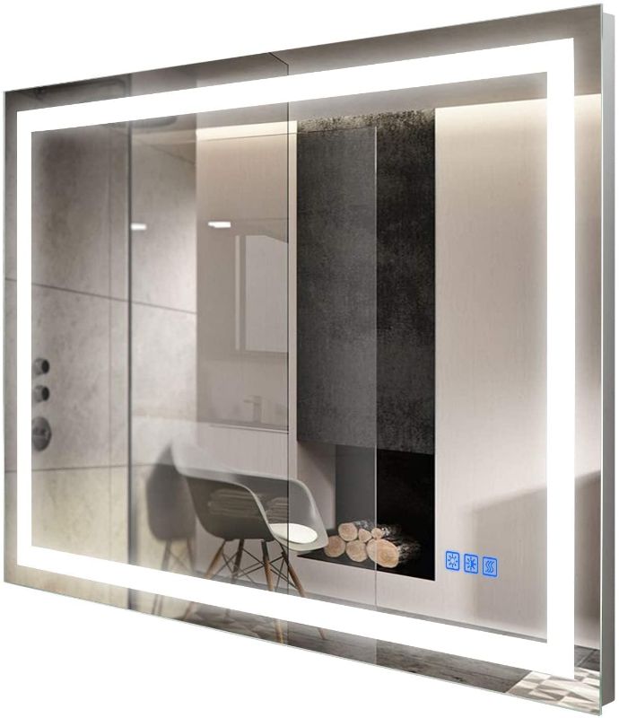 Photo 1 of YRSHA 48×36 Inch LED Bathroom Vanity Mirror, Wall Mounted Backlit Mirror with Lights, Anti-Fog Separately Control,Dimmer Function, Three Color Lights,IP44 Waterproof, CRI>92(Vertical & Horizontal)…
