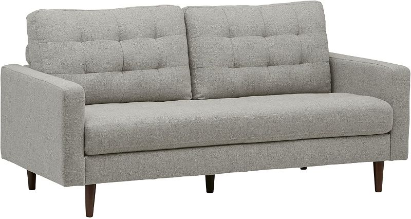 Photo 1 of Amazon Brand – Rivet Cove Mid-Century Modern Tufted Apartment Sofa, 72"W, Light Grey
