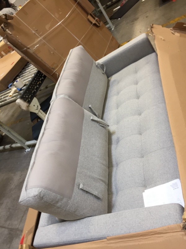 Photo 7 of Amazon Brand – Rivet Cove Mid-Century Modern Tufted Apartment Sofa, 72"W, Light Grey
