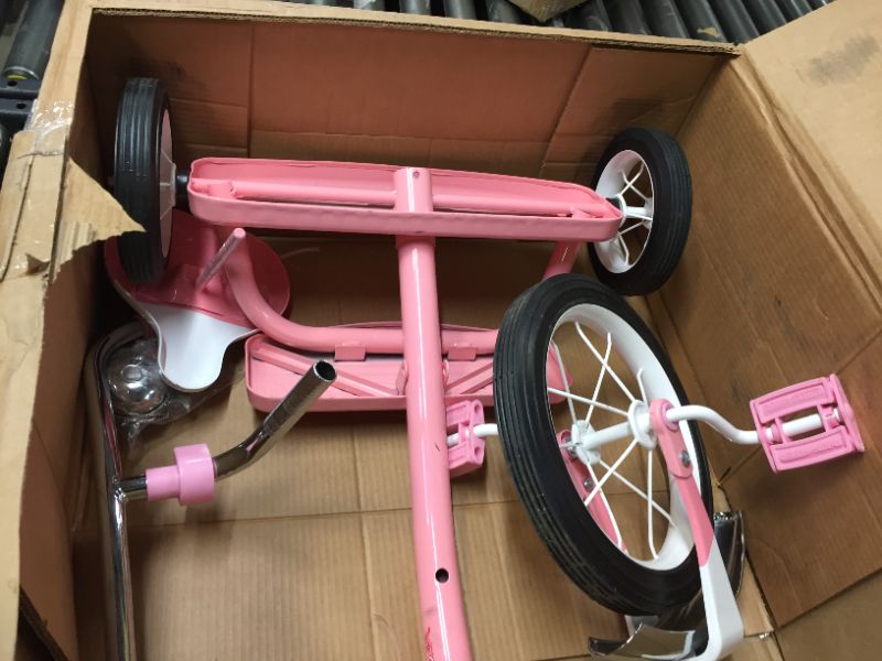 Photo 4 of FOR PARTS ONLY. Radio Flyer Classic Pink Dual Deck Tricycle
