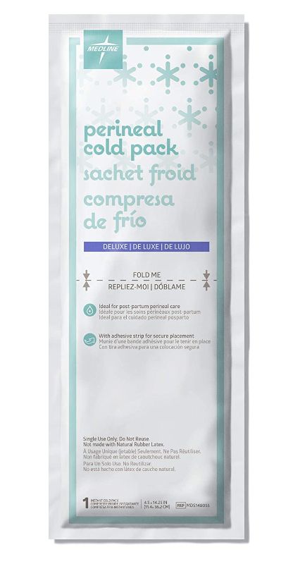 Photo 1 of Medline Deluxe Perineal Cold Packs with Adhesive Strip, 4.5" x 14.25" (Pack of 24), 
