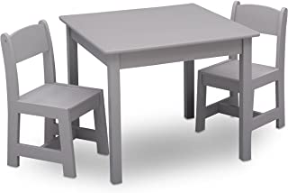 Photo 1 of Delta Children MySize Kids Wood Table and Chair Set (2 Chairs Included) - Ideal for Arts & Crafts, Snack Time, Homeschooling, Homework & More, Grey
