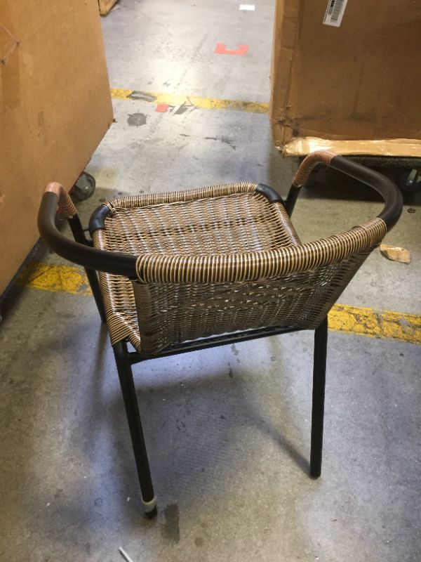 Photo 1 of Flash Furniture Rattan Indoor-Outdoor Restaurant Stack Chair