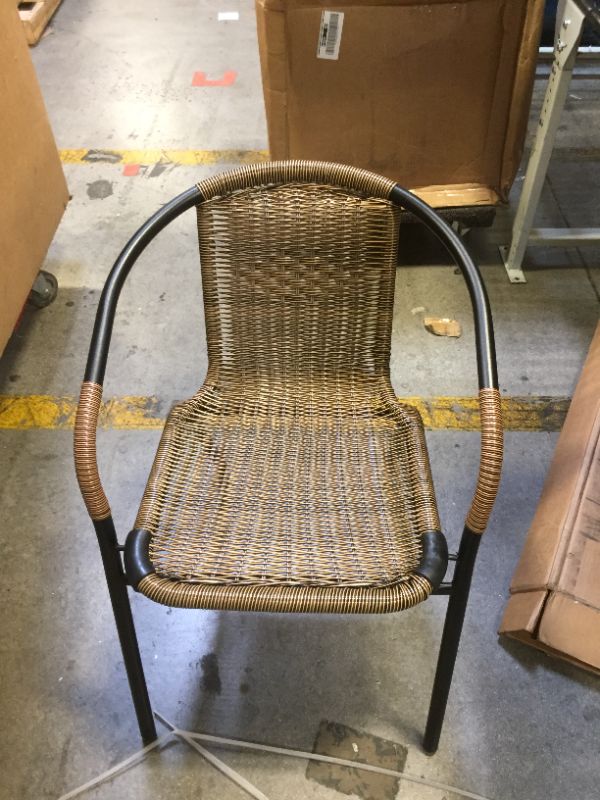 Photo 2 of Flash Furniture Rattan Indoor-Outdoor Restaurant Stack Chair
