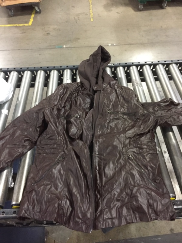 Photo 1 of BROWN POLY JACKET WITH HOOD KIDS XL 