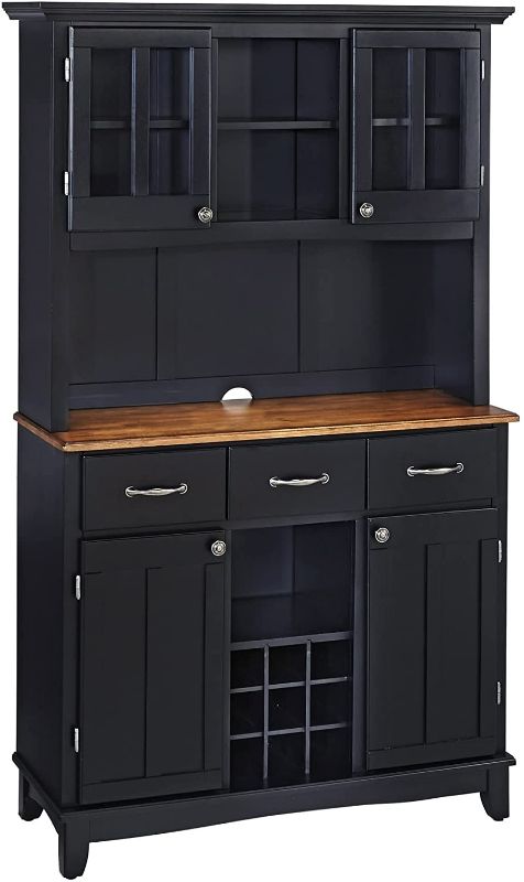 Photo 7 of Homestyles Black Oak Wood Top Buffet Server and Hutch
