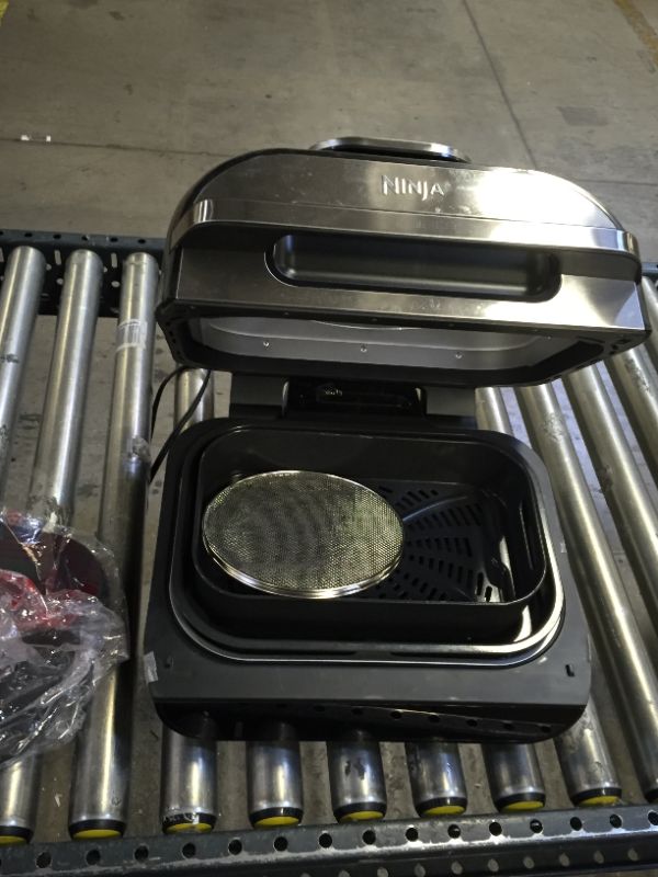 Photo 1 of Ninja FG551 Foodi Smart XL 6-in-1 Indoor Grill with Air Fry, Roast, Bake, Broil & Dehydrate, Smart Thermometer, Black/Silver
