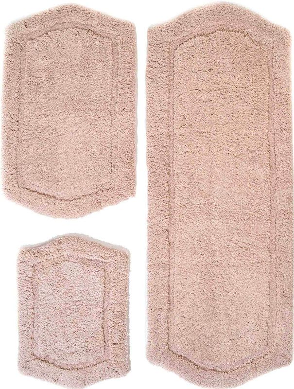 Photo 1 of Chesapeake Merchandising Paradise Memory Foam 3 pc Bath Rug Set, 22" x 60", 21" x 34" & 17" x 24", Taupe, 3 Piece
