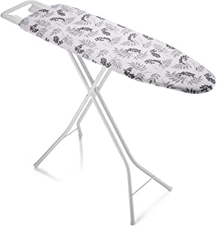 Photo 1 of Bartnelli Ironing Board Made in Europe | Iron Board with 3 Layer Cover Pad, Height Adjustable, Safety Iron Rest, 4 Leg, Home Laundry Room or Dorm Use (44 x 14 H.36) (White / Grey)
