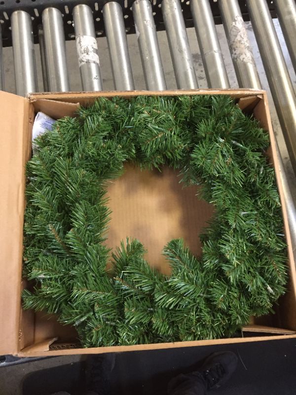 Photo 2 of  National Tree 24" North Valley Spruce Wreath with 50 Battery Operated Dual Led L