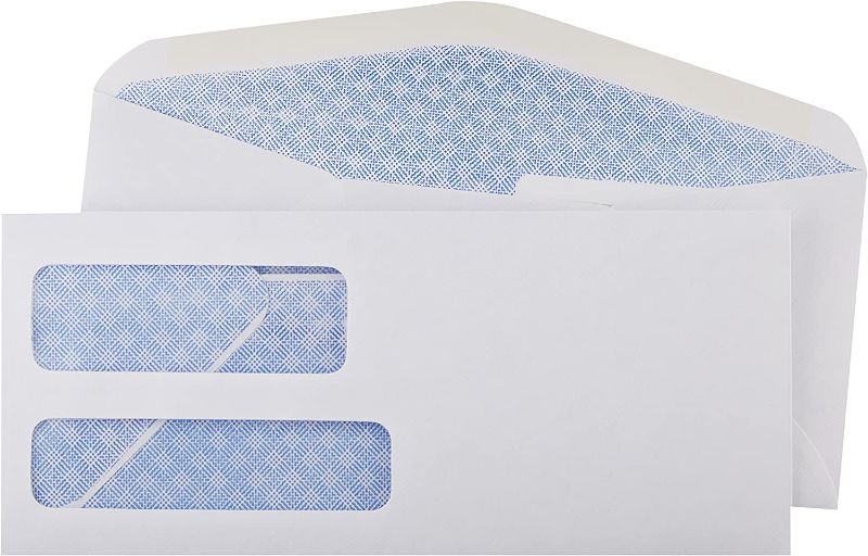 Photo 1 of #9 Double Window Security Tinted Envelopes, White, 500 ct